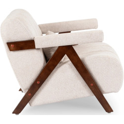Fotoliu Mebel Elite Renato (Beige/Walnut) Thumb
