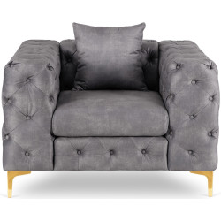 Кресло Mebel Elite Sorrento 1S (Grey/Gold) Thumb