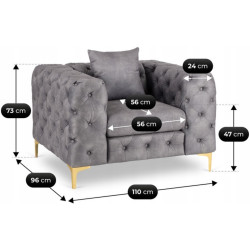 Кресло Mebel Elite Sorrento 1S (Grey/Gold) Thumb