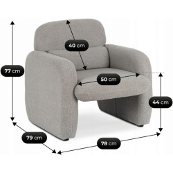 Fotoliu Mebel Elite Togo Boucle (Grey) Thumb