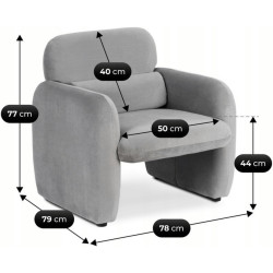Fotoliu Mebel Elite Togo Welur (Light Grey) Thumb