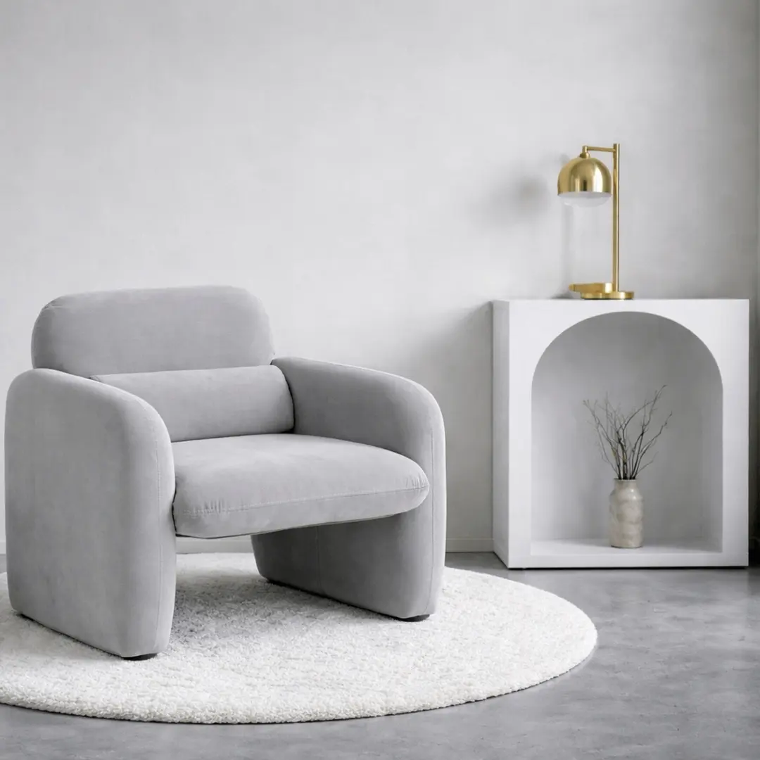 Fotoliu Mebel Elite Togo Welur (Light Grey)