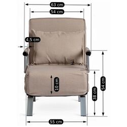 Кресло раскладное Mebel Elite Bart (Beige/Chrome) Thumb