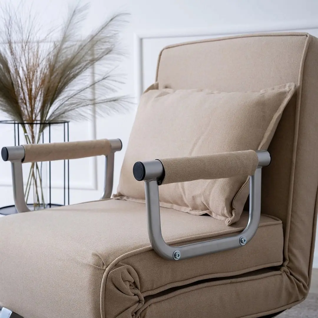 Кресло раскладное Mebel Elite Bart (Beige/Chrome)