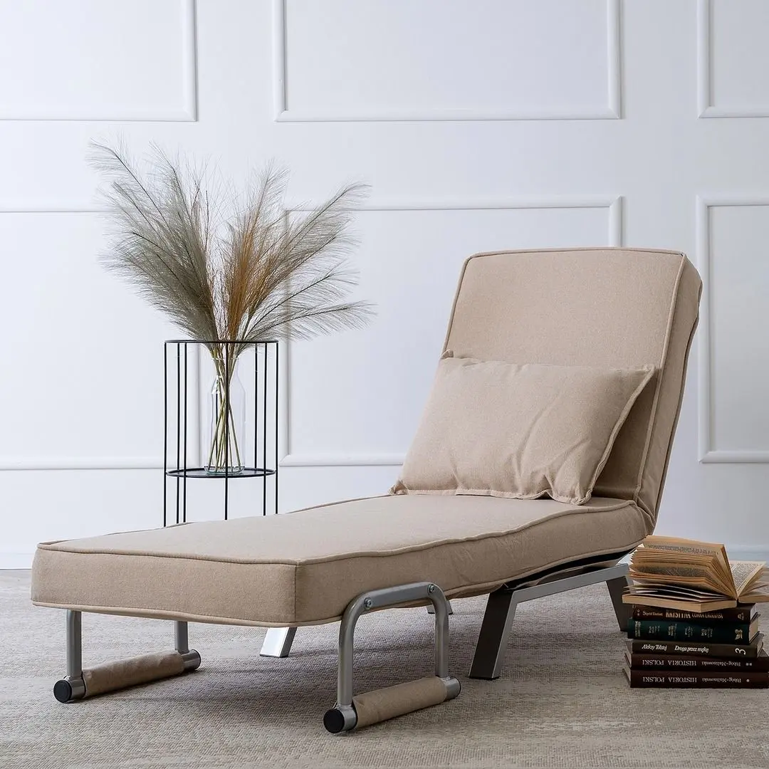 Кресло раскладное Mebel Elite Bart (Beige/Chrome)