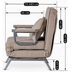 Кресло раскладное Mebel Elite Bart (Beige/Chrome) Thumb