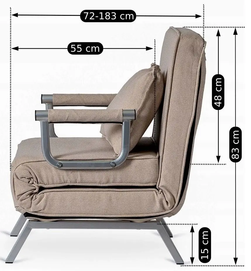 Кресло раскладное Mebel Elite Bart (Beige/Chrome)