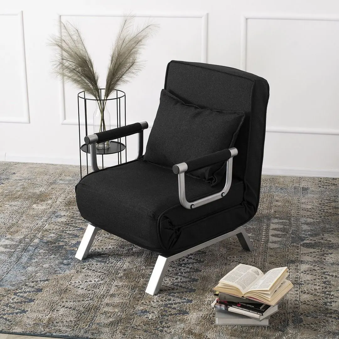 Кресло раскладное Mebel Elite Bart (Black/Chrome)