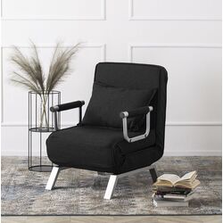 Fotoliu extensibil Mebel Elite Bart (Black/Chrome)