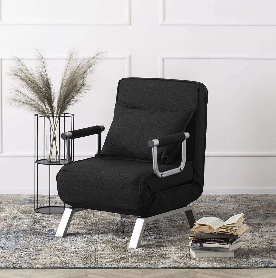 Кресло раскладное Mebel Elite Bart (Black/Chrome)