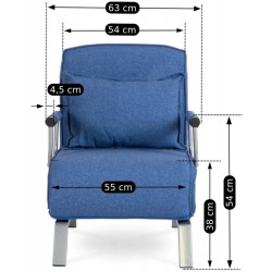 Fotoliu extensibil Mebel Elite Bart (Blue) Thumb