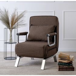 Кресло раскладное Mebel Elite Bart (Brown/Chrome)