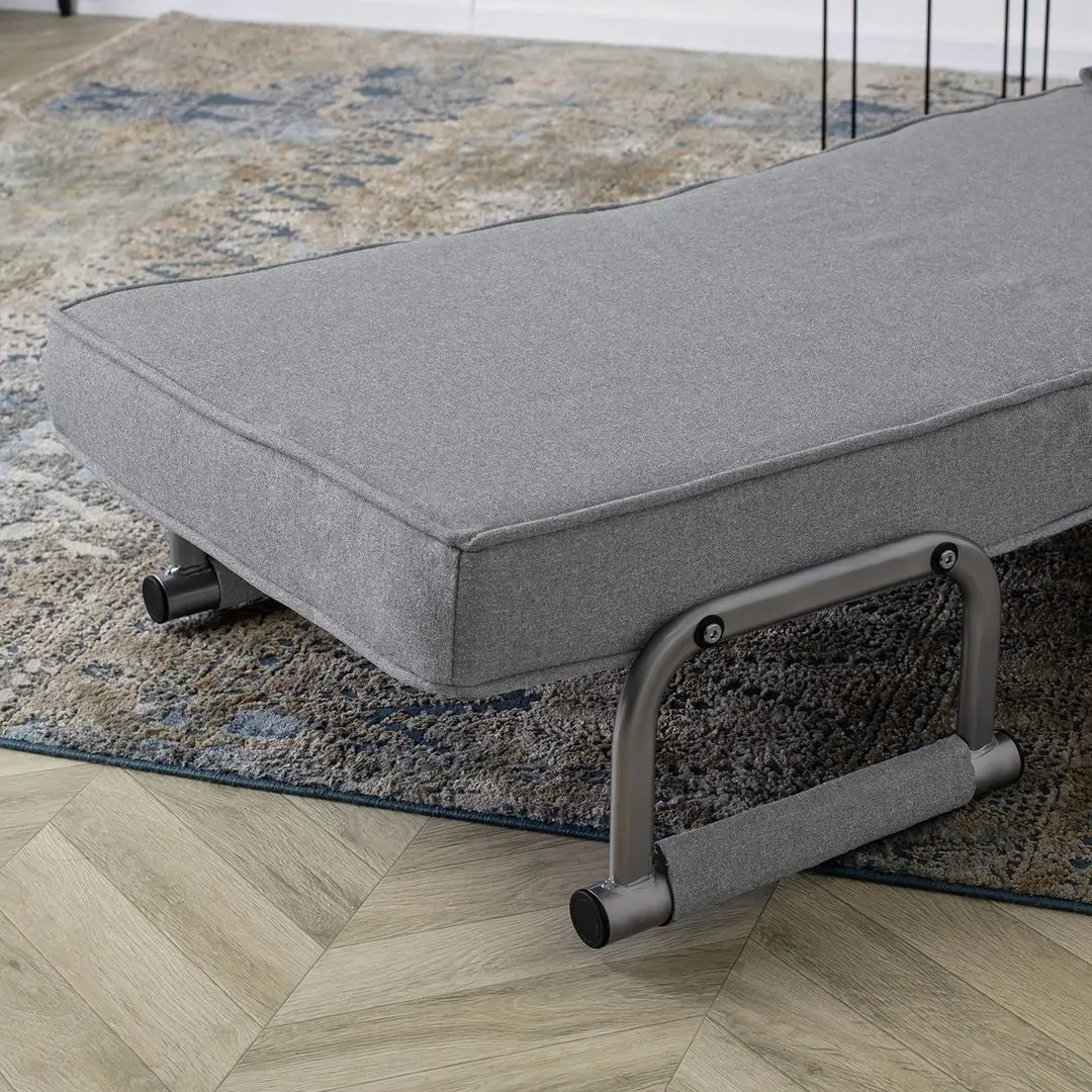 Fotoliu extensibil Mebel Elite Bart (Grey/Chrome)