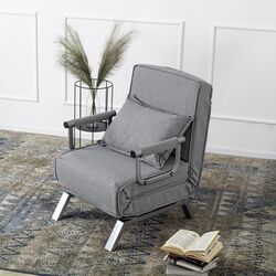 Fotoliu extensibil Mebel Elite Bart (Grey/Chrome) Thumb