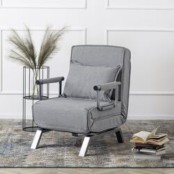 Fotoliu extensibil Mebel Elite Bart (Grey/Chrome)