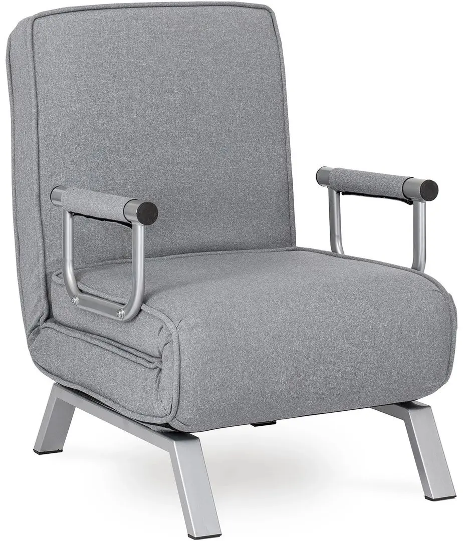 Fotoliu extensibil Mebel Elite Bart (Grey/Chrome)