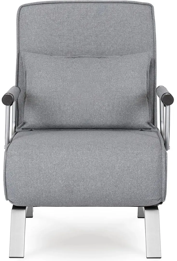 Fotoliu extensibil Mebel Elite Bart (Grey/Chrome)