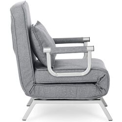 Fotoliu extensibil Mebel Elite Bart (Grey/Chrome) Thumb