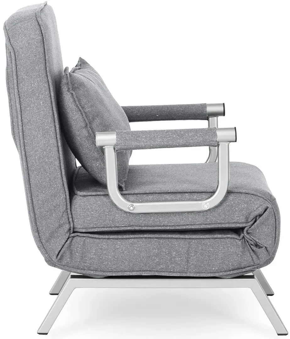 Fotoliu extensibil Mebel Elite Bart (Grey/Chrome)