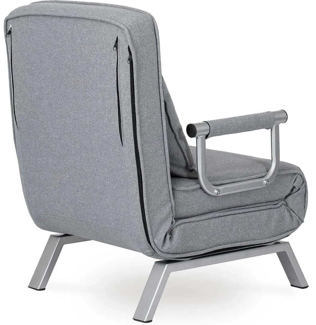 Fotoliu extensibil Mebel Elite Bart (Grey/Chrome)