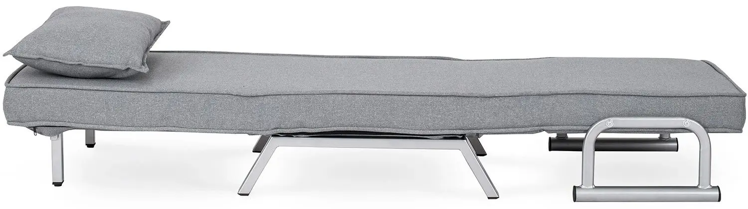 Fotoliu extensibil Mebel Elite Bart (Grey/Chrome)