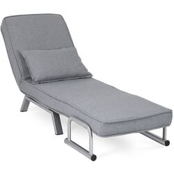 Fotoliu extensibil Mebel Elite Bart (Grey/Chrome) Thumb