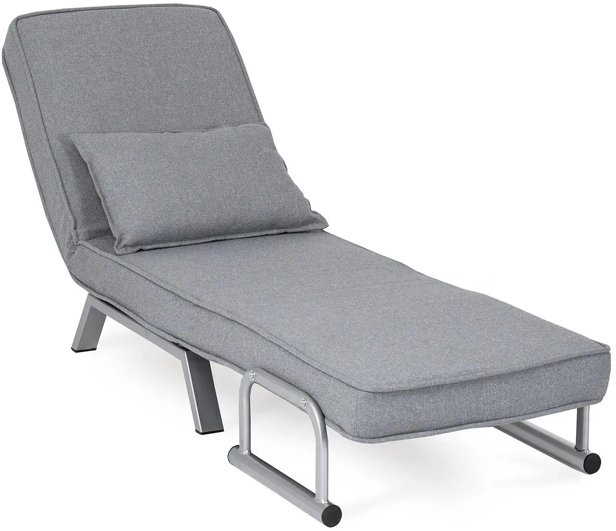 Fotoliu extensibil Mebel Elite Bart (Grey/Chrome)