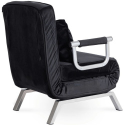 Fotoliu extensibil Mebel Elite Bart Velur (Black/Chrome) Thumb