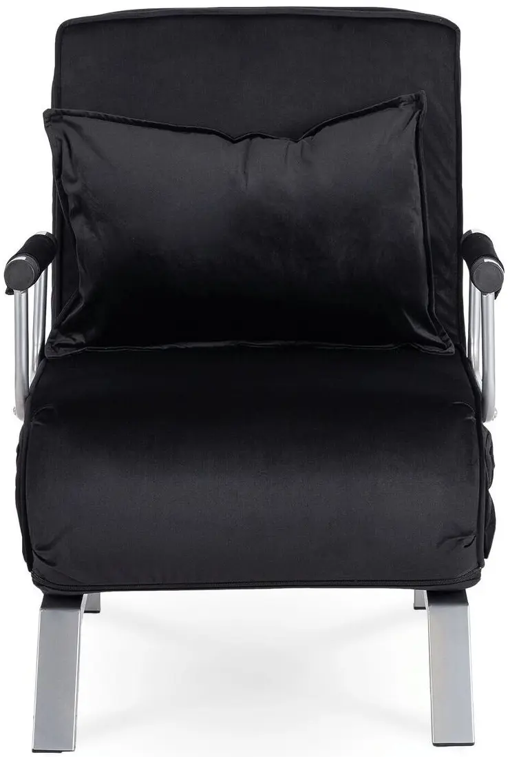 Fotoliu extensibil Mebel Elite Bart Velur (Black/Chrome)