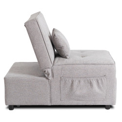 Fotoliu extensibil Mebel Elite Iberis 67cm (Grey) Thumb