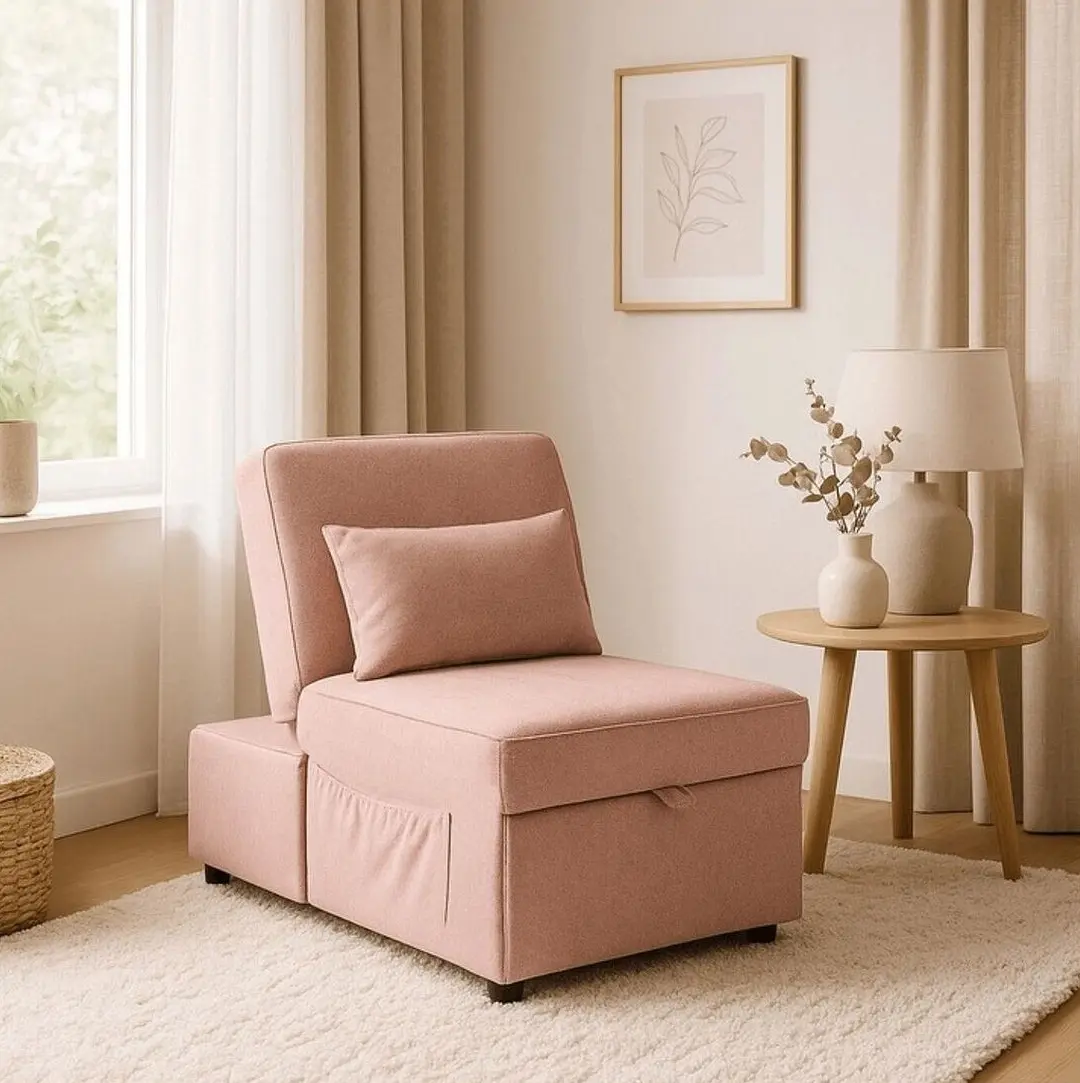 Fotoliu extensibil Mebel Elite Iberis 67cm (Pink)