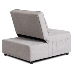 Fotoliu extensibil Mebel Elite Iberis 80cm (Grey) Thumb