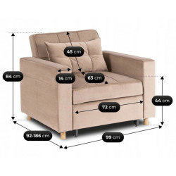 Кресло раскладное Mebel Elite Solor 2 (Beige) Thumb