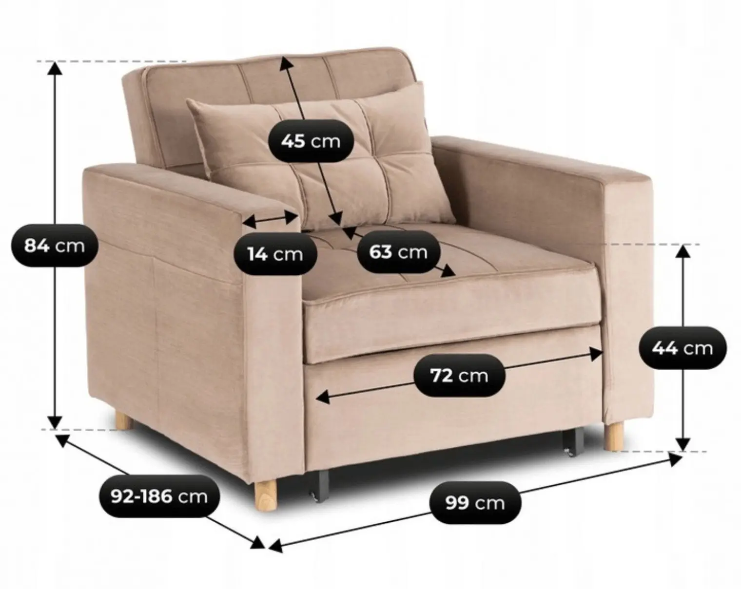 Кресло раскладное Mebel Elite Solor 2 (Beige)