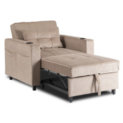 Fotoliu extensibil Mebel Elite Solor (Beige) Thumb