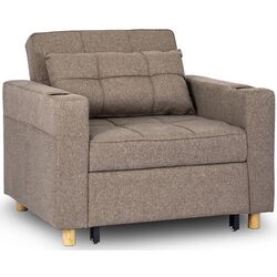 Fotoliu extensibil Mebel Elite Solor (Beige/Natural Oak) Thumb