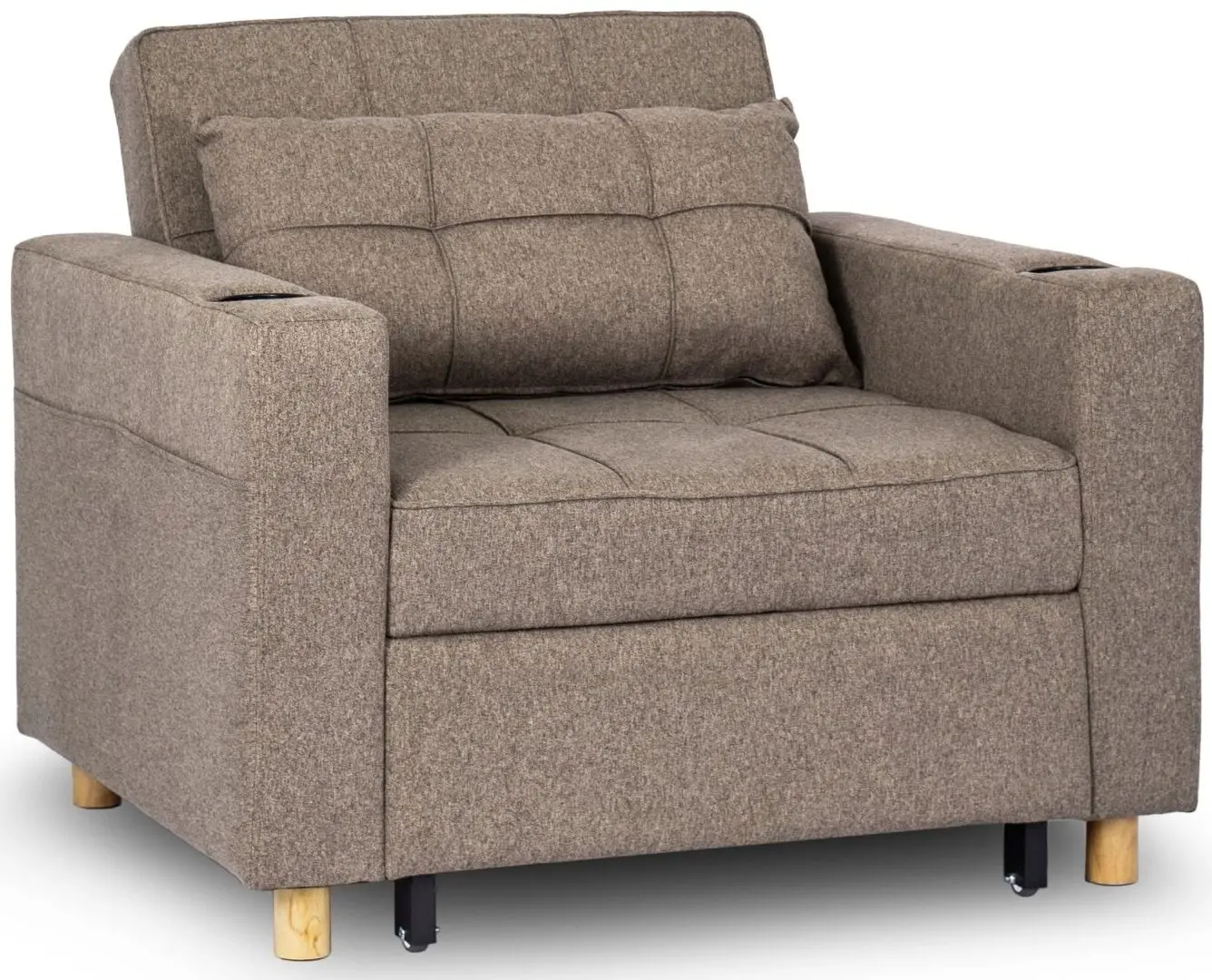 Fotoliu extensibil Mebel Elite Solor (Beige/Natural Oak)