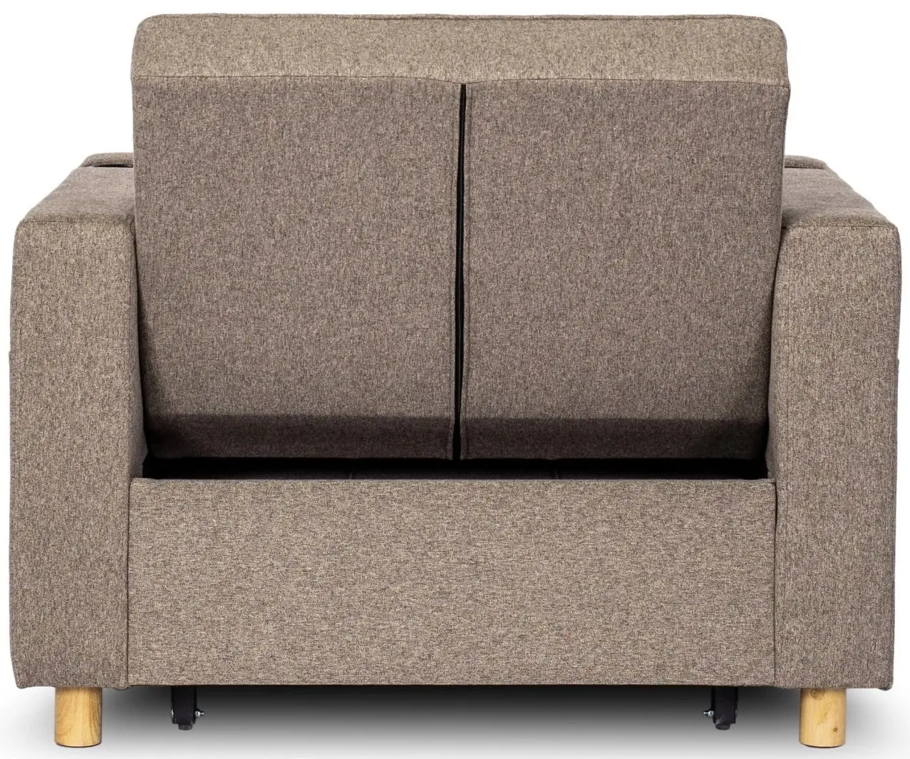 Fotoliu extensibil Mebel Elite Solor (Beige/Natural Oak)