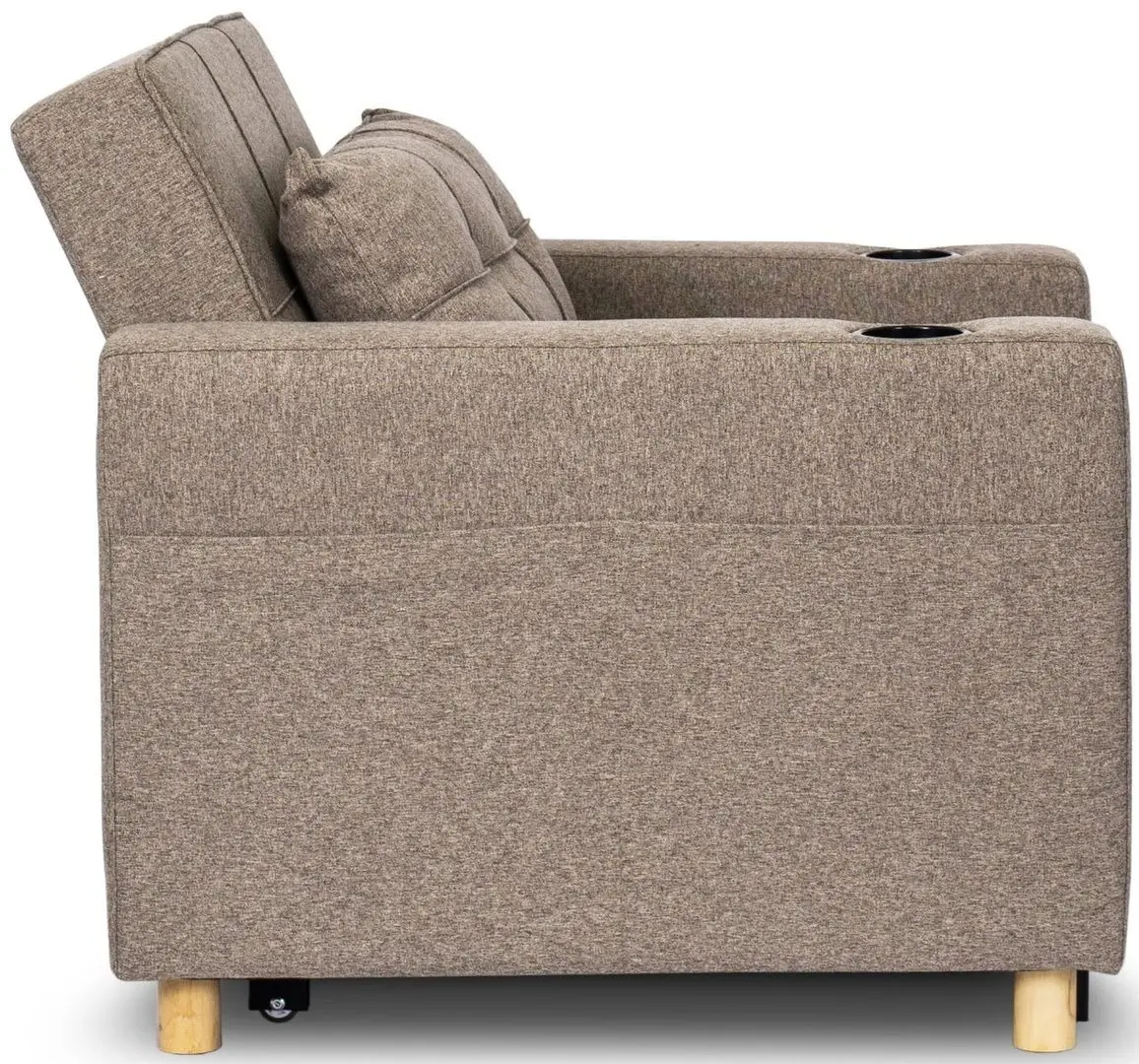 Fotoliu extensibil Mebel Elite Solor (Beige/Natural Oak)