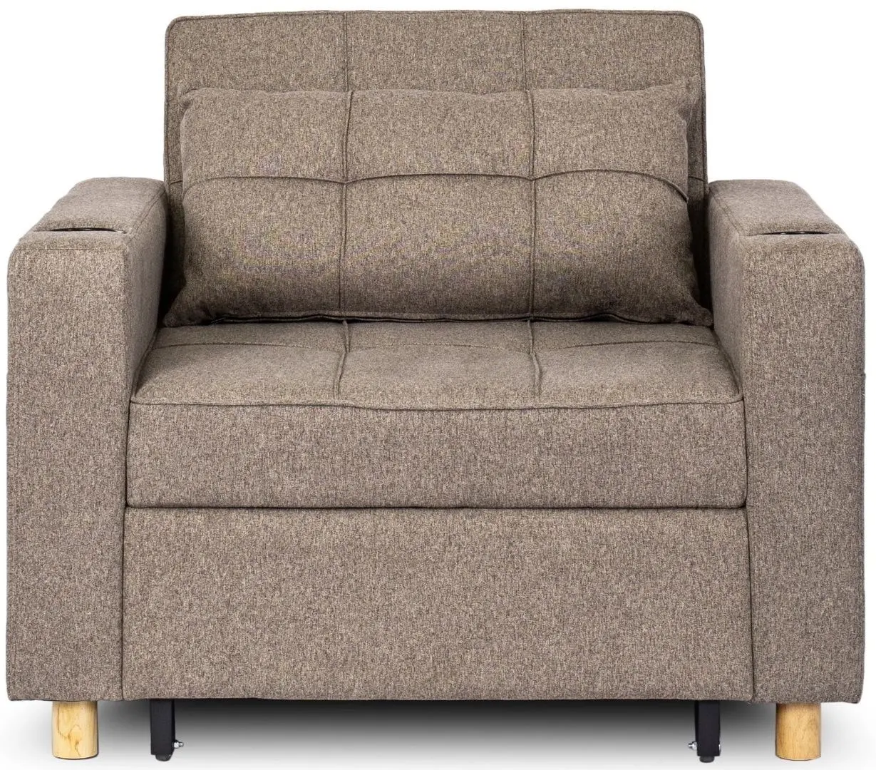 Fotoliu extensibil Mebel Elite Solor (Beige/Natural Oak)