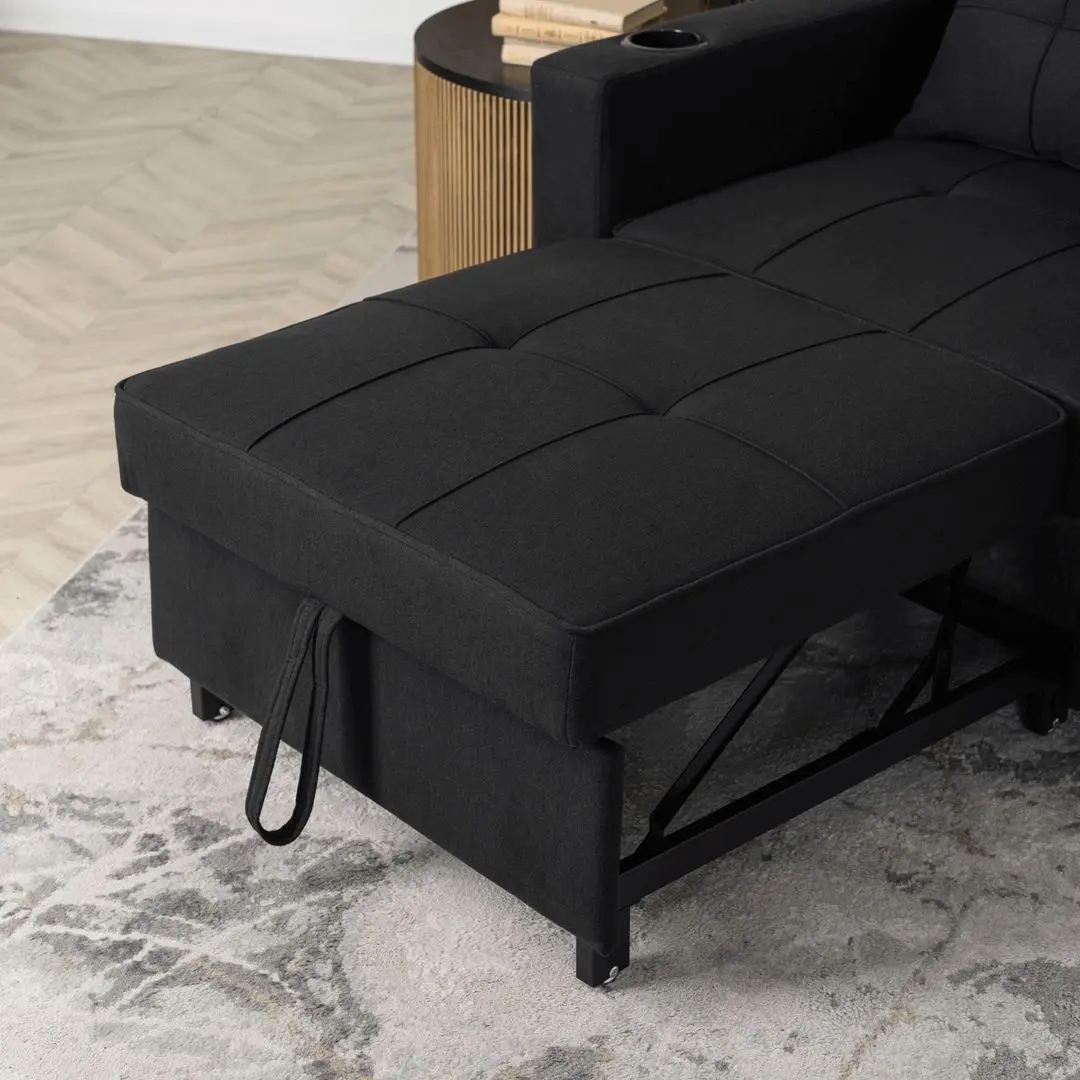 Кресло раскладное Mebel Elite Solor (Black/Natural Oak) - 8