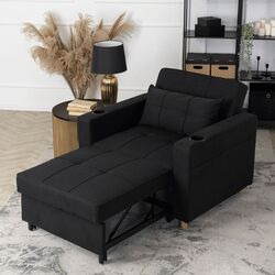 Кресло раскладное Mebel Elite Solor (Black/Natural Oak) Thumb