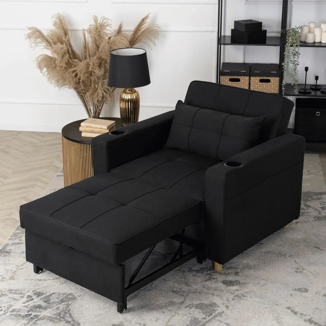 Кресло раскладное Mebel Elite Solor (Black/Natural Oak) - 7