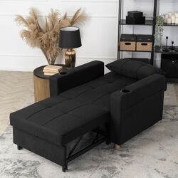 Кресло раскладное Mebel Elite Solor (Black/Natural Oak) Thumb