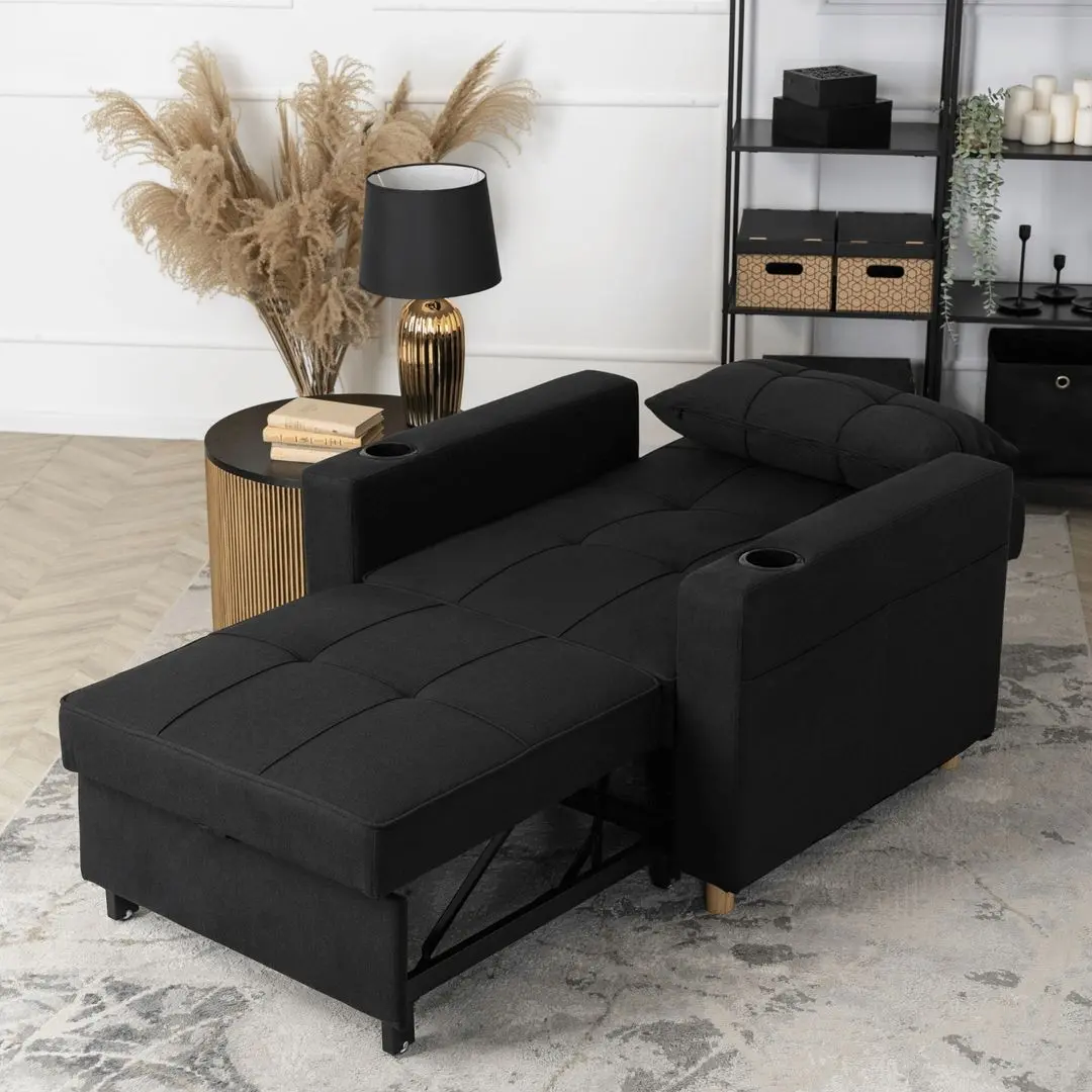 Кресло раскладное Mebel Elite Solor (Black/Natural Oak) - 6