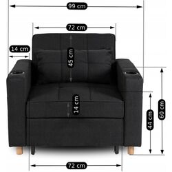 Кресло раскладное Mebel Elite Solor (Black/Natural Oak) Thumb