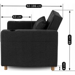 Кресло раскладное Mebel Elite Solor (Black/Natural Oak) Thumb