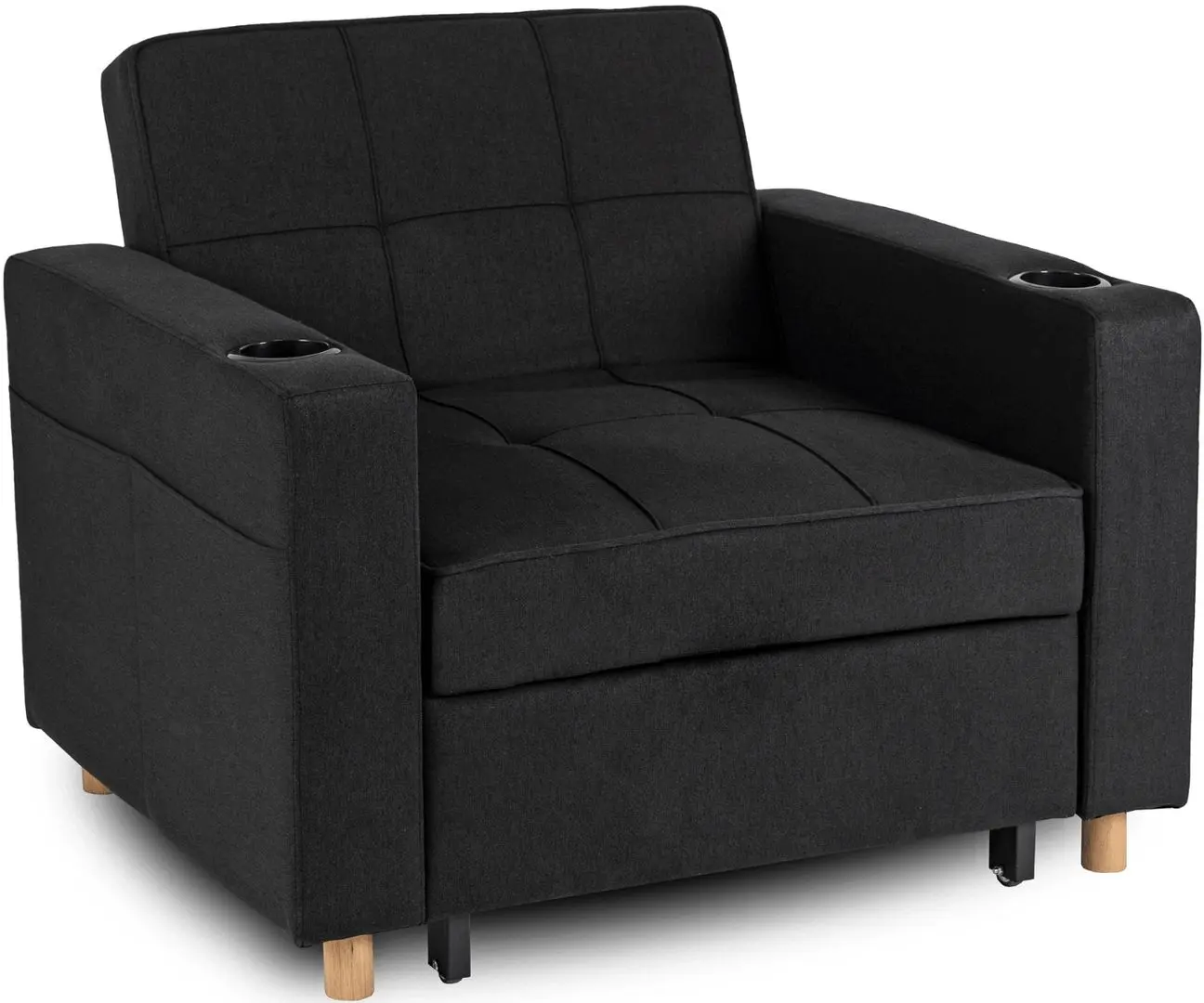 Кресло раскладное Mebel Elite Solor (Black/Natural Oak) - 15