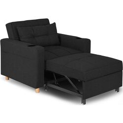 Кресло раскладное Mebel Elite Solor (Black/Natural Oak) Thumb