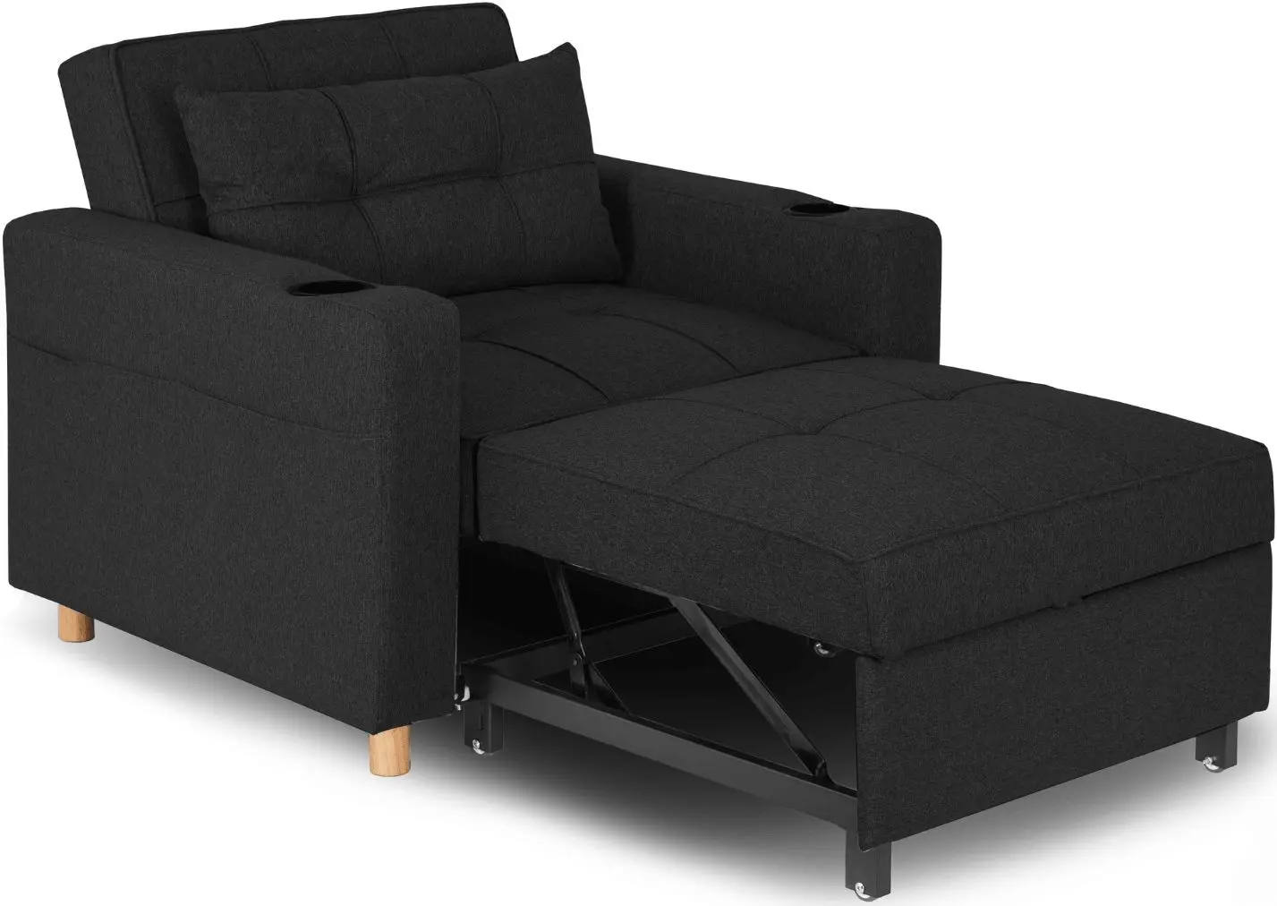 Кресло раскладное Mebel Elite Solor (Black/Natural Oak) - 12